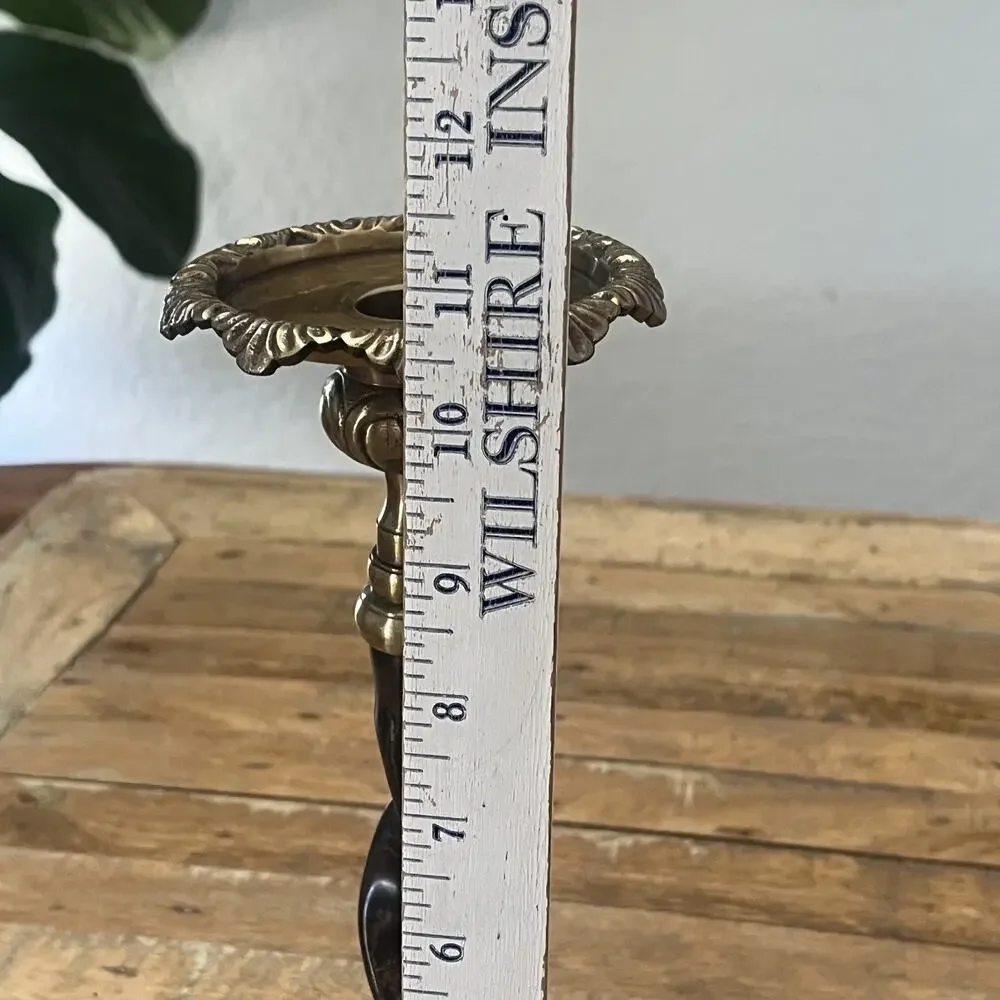 Vintage Maitland Smith Bronze Brass Barley Twist Candlestick Holder 11